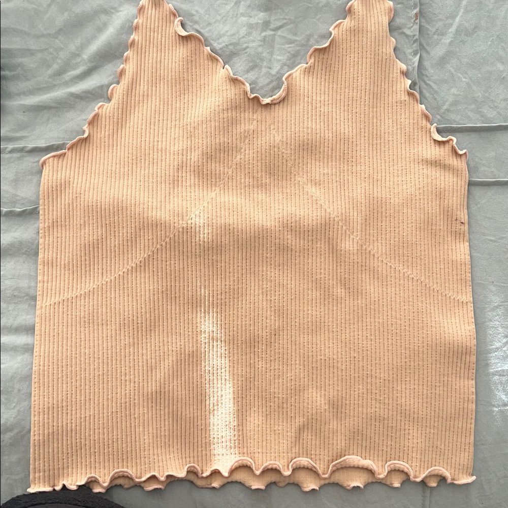 Active Basic Tan Ribbed Halter Camisole, S